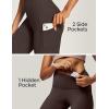 imageIUGA High Waist Yoga Pants with Pockets Leggings for Women Tummy Control Workout Leggings for Women 4 Way StretchEspresso