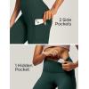 imageIUGA High Waist Yoga Pants with Pockets Leggings for Women Tummy Control Workout Leggings for Women 4 Way StretchForest Green