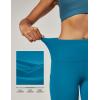 imageIUGA High Waist Yoga Pants with Pockets Leggings for Women Tummy Control Workout Leggings for Women 4 Way StretchPeacock Blue