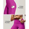 imageIUGA High Waist Yoga Pants with Pockets Leggings for Women Tummy Control Workout Leggings for Women 4 Way StretchRed Violet