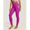imageIUGA High Waist Yoga Pants with Pockets Leggings for Women Tummy Control Workout Leggings for Women 4 Way StretchRed Violet