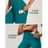 imageIUGA High Waist Yoga Pants with Pockets Leggings for Women Tummy Control Workout Leggings for Women 4 Way StretchTeal Green