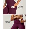 imageIUGA High Waist Yoga Pants with Pockets Leggings for Women Tummy Control Workout Leggings for Women 4 Way StretchWine Red