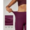 imageIUGA High Waist Yoga Pants with Pockets Leggings for Women Tummy Control Workout Leggings for Women 4 Way StretchWine Red