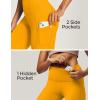 imageIUGA High Waist Yoga Pants with Pockets Leggings for Women Tummy Control Workout Leggings for Women 4 Way StretchYellow