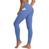 imageIUGA High Waist Yoga Pants with Pockets Leggings for Women Tummy Control Workout Leggings for Women 4 Way StretchCornflower Blue