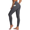 imageIUGA High Waist Yoga Pants with Pockets Leggings for Women Tummy Control Workout Leggings for Women 4 Way StretchDark Grey