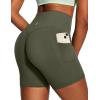 image:imageIUGA Biker Shorts Women with Pockets Workout Gym Running Yoga Athletic Seamless Scrunch Butt Lifting Tummy Control ShortsGrass Grey Green