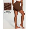 image:imageIUGA Butt Lifting Biker Shorts Women with Pockets Tummy Control No Front Seam Gym Workout Shorts Scrunch Booty Yoga ClothesBrown