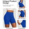 image:imageIUGA Butt Lifting Biker Shorts Women with Pockets Tummy Control No Front Seam Gym Workout Shorts Scrunch Booty Yoga ClothesDynamic Blue