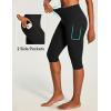 image:imageIUGA Capri Leggings for Women with Pockets Womens High Waisted Knee Length Capris Compression Yoga Pants Workout LeggingsBlack
