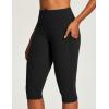 image:imageIUGA Capri Leggings for Women with Pockets Womens High Waisted Knee Length Capris Compression Yoga Pants Workout LeggingsBlack