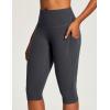 image:imageIUGA Capri Leggings for Women with Pockets Womens High Waisted Knee Length Capris Compression Yoga Pants Workout LeggingsGrey
