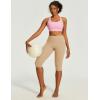 image:imageIUGA Capri Leggings for Women with Pockets Womens High Waisted Knee Length Capris Compression Yoga Pants Workout LeggingsKhaki