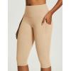 image:imageIUGA Capri Leggings for Women with Pockets Womens High Waisted Knee Length Capris Compression Yoga Pants Workout LeggingsKhaki