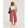 image:imageIUGA Capri Pants for Women High Waisted Wide Leg Casual Lounge Summer Pant Capris Adjustable Drawstring with PocketsBrick Red