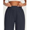 image:imageIUGA Capri Pants for Women High Waisted Wide Leg Casual Lounge Summer Pant Capris Adjustable Drawstring with PocketsNavy
