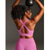 image:imageIUGA High Support Sports Bras for Women High Impact Sports Bra Adjustable Criss Cross Back Yoga Workout Bra with Molded CupLight Pink