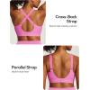 image:imageIUGA High Support Sports Bras for Women High Impact Sports Bra Adjustable Criss Cross Back Yoga Workout Bra with Molded CupLight Pink