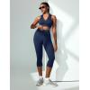image:imageIUGA High Waisted Yoga Pants for Women with Pockets Capri Leggings for Women Workout Leggings for Women Yoga CaprisNavy Jeans