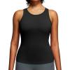 image:imageIUGA Workout Tops for Women with Builtin Bra Racerback Tank Tops Yoga Pilates Tennis Running Gym Athletic TankBlack