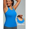image:imageIUGA Workout Tops for Women with Builtin Bra Racerback Tank Tops Yoga Pilates Tennis Running Gym Athletic TankKlein Blue