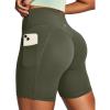 image:imageIUGA Biker Shorts Women with Pockets Workout Gym Running Yoga Athletic Seamless Scrunch Butt Lifting Tummy Control ShortsGrass Grey Green