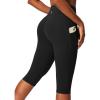 image:imageIUGA Capri Leggings for Women with Pockets Womens High Waisted Knee Length Capris Compression Yoga Pants Workout LeggingsBlack