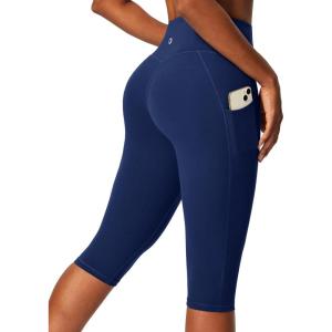 image:imageIUGA Capri Leggings for Women with Pockets Womens High Waisted Knee Length Capris Compression Yoga Pants Workout LeggingsNavy