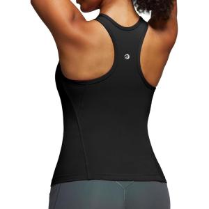 image:imageIUGA Workout Tops for Women with Builtin Bra Racerback Tank Tops Yoga Pilates Tennis Running Gym Athletic TankBlack