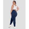 image:imageIUGA Stretchy Jeans for Women High Waist Jeggings Tummy Control Skinny Jeans Pull on Leggings with Pockets Trendy CasualDark Indigo Blue