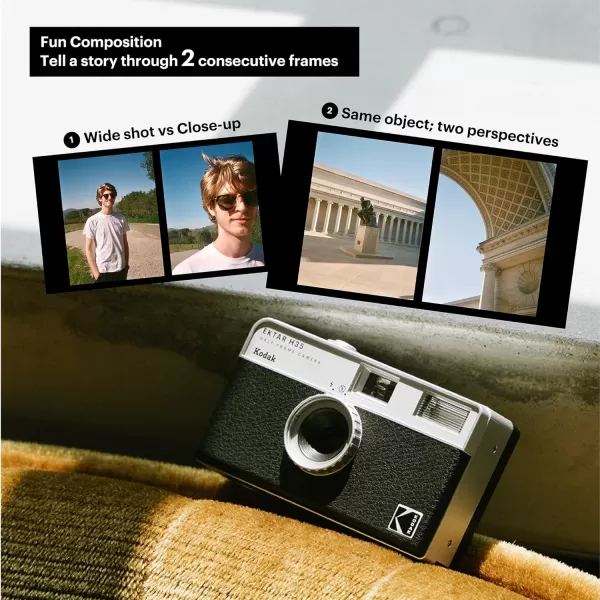 KODAK EKTAR H35 Half Frame Film Camera, 35mm, Reusable, Focus-Free, Lightweight, Easy-to-Use  