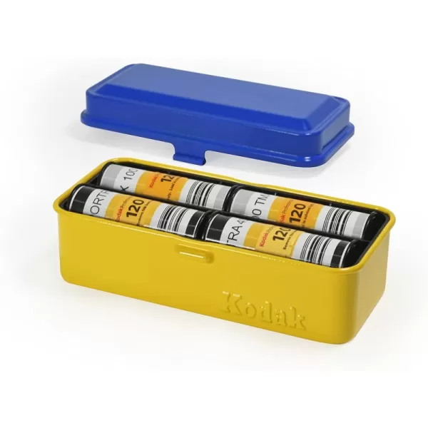 KODAK 120/135 Film Case - for 8 Rolls of 120 Films / 10 Rolls of 35mm Films - Retro Steel Case to Sort &amp; Safeguard Film  
