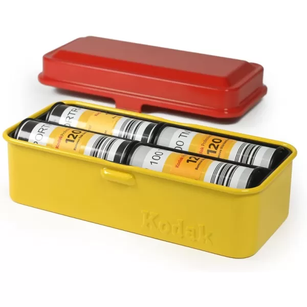 KODAK 120/135 Film Case - for 8 Rolls of 120 Films / 10 Rolls of 35mm Films - Retro Steel Case to Sort &amp; Safeguard Film  