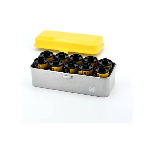 KODAK 120/135 Film Case - for 8 Rolls of 120 Films / 10 Rolls of 35mm Films - Retro Steel Case to Sort &amp; Safeguard Film  