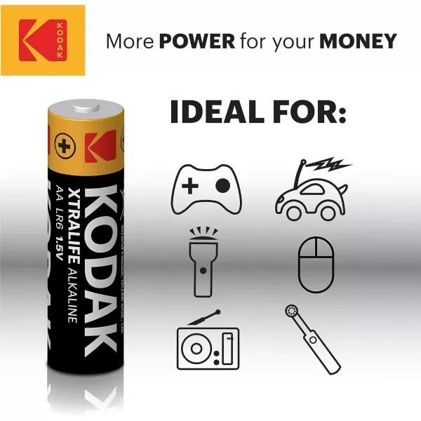KODAK AA Batteries - Alkaline Batteries, 1.5V Mignon LR06 MN1500 AM3 Battery Pack  )