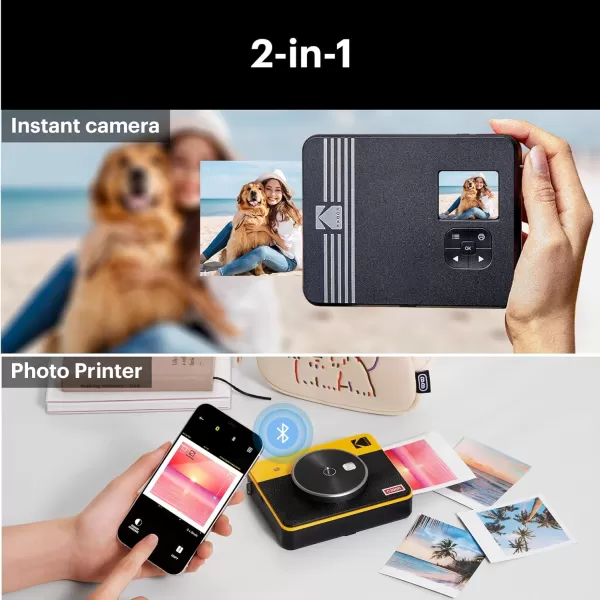 KODAK Mini Shot 3 Retro 4PASS 2-in-1 Instant Digital Camera and Photo Printer 
