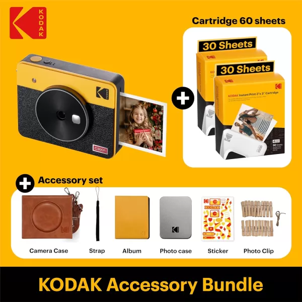 KODAK Mini Shot 3 Retro 4PASS 2-in-1 Instant Digital Camera and Photo Printer 
