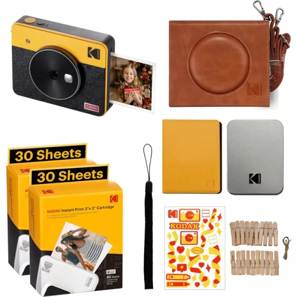 KODAK Mini Shot 3 Retro 4PASS 2-in-1 Instant Digital Camera and Photo Printer 