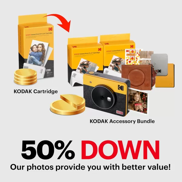 KODAK Mini Shot 3 Retro 4PASS 2-in-1 Instant Digital Camera and Photo Printer 