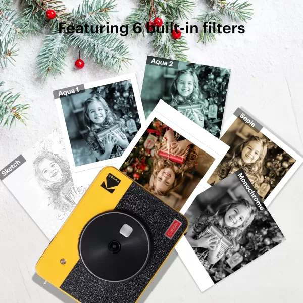 KODAK Mini Shot 3 Retro 4PASS 2-in-1 Instant Digital Camera and Photo Printer 