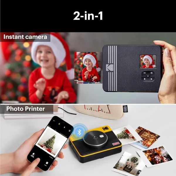 KODAK Mini Shot 3 Retro 4PASS 2-in-1 Instant Digital Camera and Photo Printer 