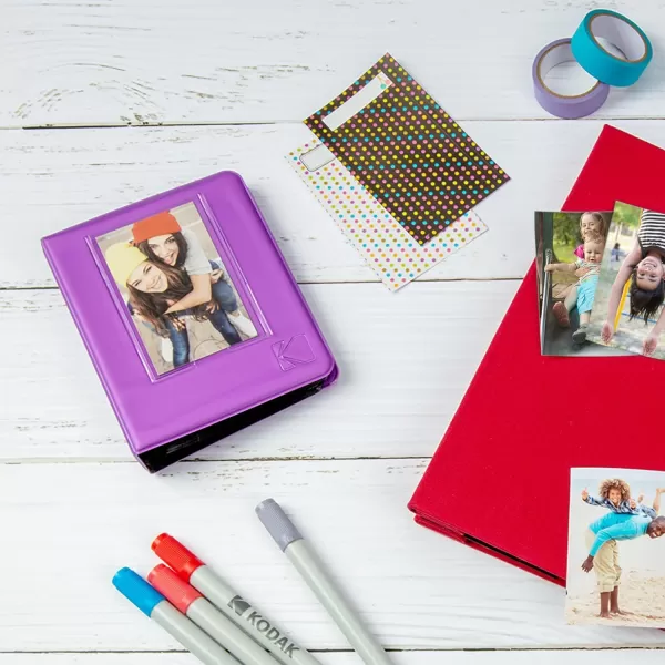 Kodak 64-Pocket Sleek Album w Window Cover for 2x3 Photo Paper , Black, Black)