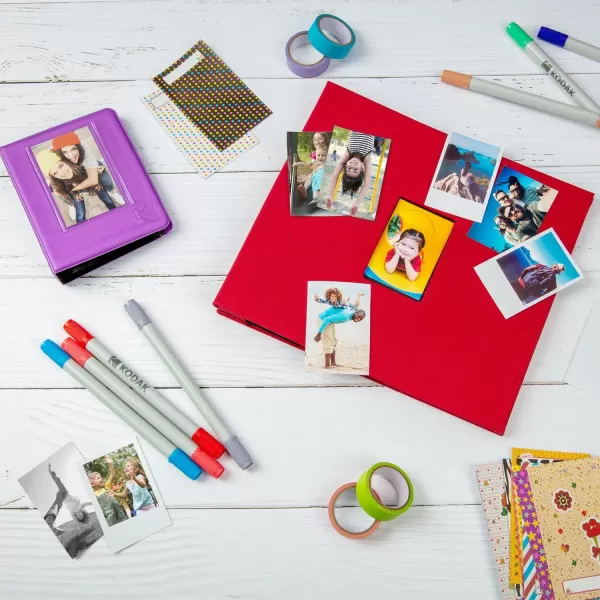 Kodak 64-Pocket Sleek Album w Window Cover for 2x3 Photo Paper , Black, Black)