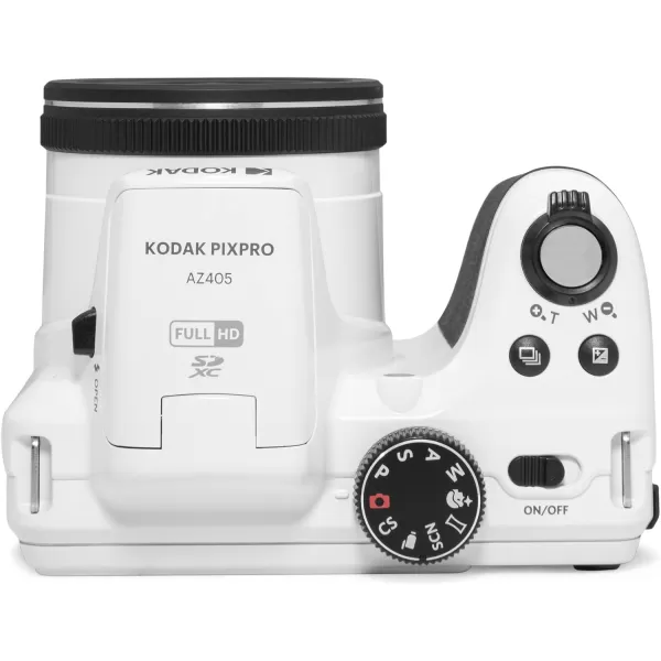 KODAK PIXPRO AZ405-WH 20MP Digital Camera 40X Optical Zoom 24mm Wide Angle Lens Optical Image Stabilization 1080P Full HD Video 3" LCD Vlogging Camera , Full Frame