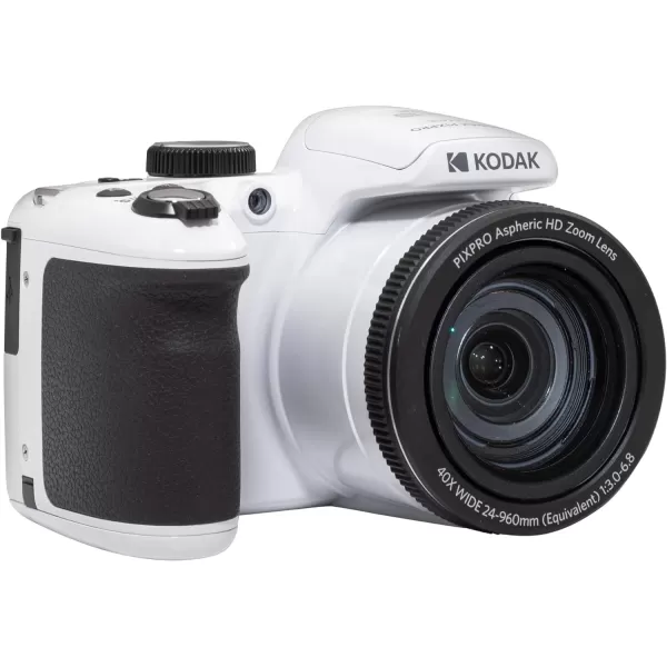KODAK PIXPRO AZ405-WH 20MP Digital Camera 40X Optical Zoom 24mm Wide Angle Lens Optical Image Stabilization 1080P Full HD Video 3" LCD Vlogging Camera , Full Frame
