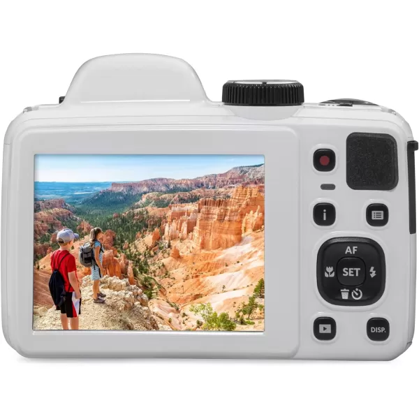 KODAK PIXPRO AZ405-WH 20MP Digital Camera 40X Optical Zoom 24mm Wide Angle Lens Optical Image Stabilization 1080P Full HD Video 3" LCD Vlogging Camera , Full Frame