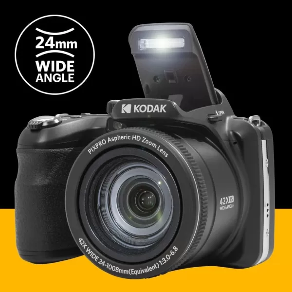 KODAK PIXPRO AZ425-RD 20MP Digital Camera 42X Optical Zoom 24mm Wide Angle 1080P Full HD Video Optical Image Stabilization Li-Ion Battery 3" LCD Vlogging Camera 