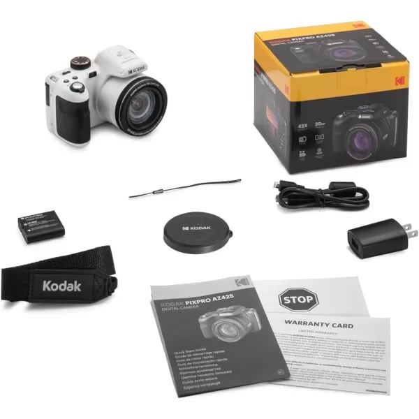 KODAK PIXPRO AZ425-RD 20MP Digital Camera 42X Optical Zoom 24mm Wide Angle 1080P Full HD Video Optical Image Stabilization Li-Ion Battery 3" LCD Vlogging Camera 