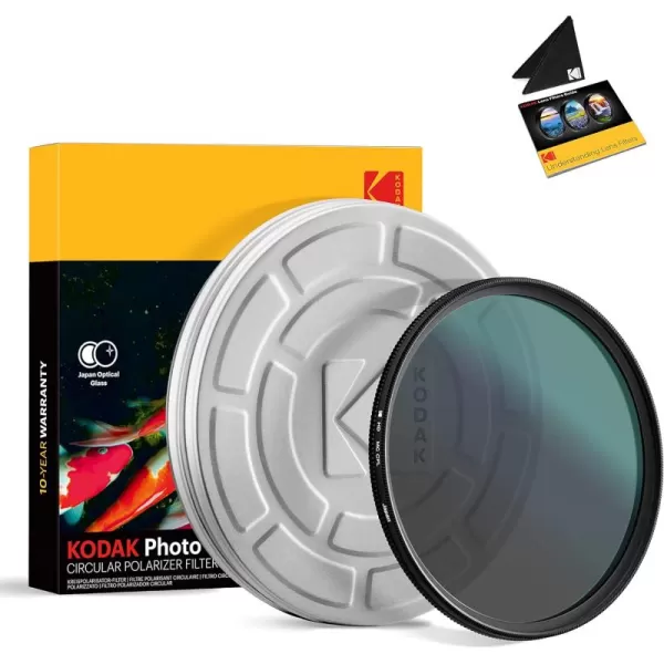 KODAK 58mm CPL Lens Filter | Circular Polarizing Filter Removes Reflections from Glass &amp; Water, Enhances Contrast Improves Color Saturation, Super Slim, Multi-Coated 12-Layer Nano Glass &amp; Mini Guide